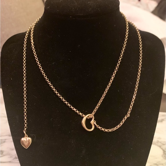 Italy made 14k gold heart versatile lariat necklace choker, bracelet, anklet - Picture 10 of 12